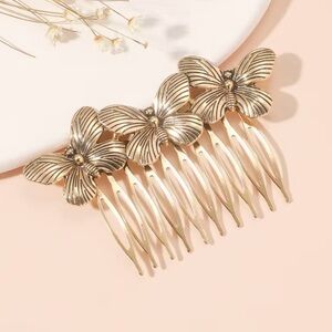 Vintage Butterfly Hair Clip Leaves Comb Hairpins Women